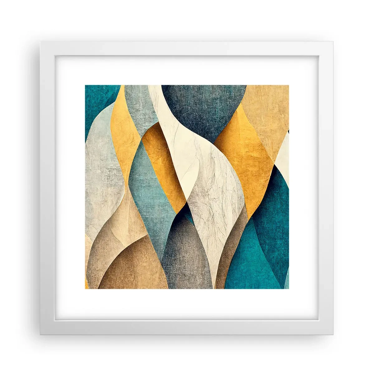 Póster en marco blanco - Ritmo y ondulación - 30x30 cm