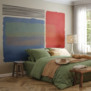 Fotomural Standard Eco - Bloques de colores abstractos en un estilo artístico - 100x70cm - Espíritu y alma de la geometría - Decoración de pared moderna para salón y dormitorio ARTTOR