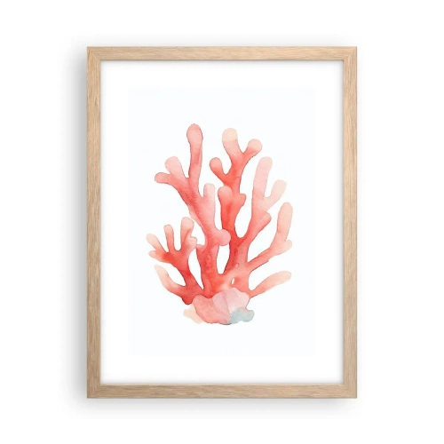 Póster en marco roble claro - La hermosura del color coral - 30x40 cm