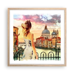 Póster en marco roble claro - Escapada de fin de semana - 50x50 cm