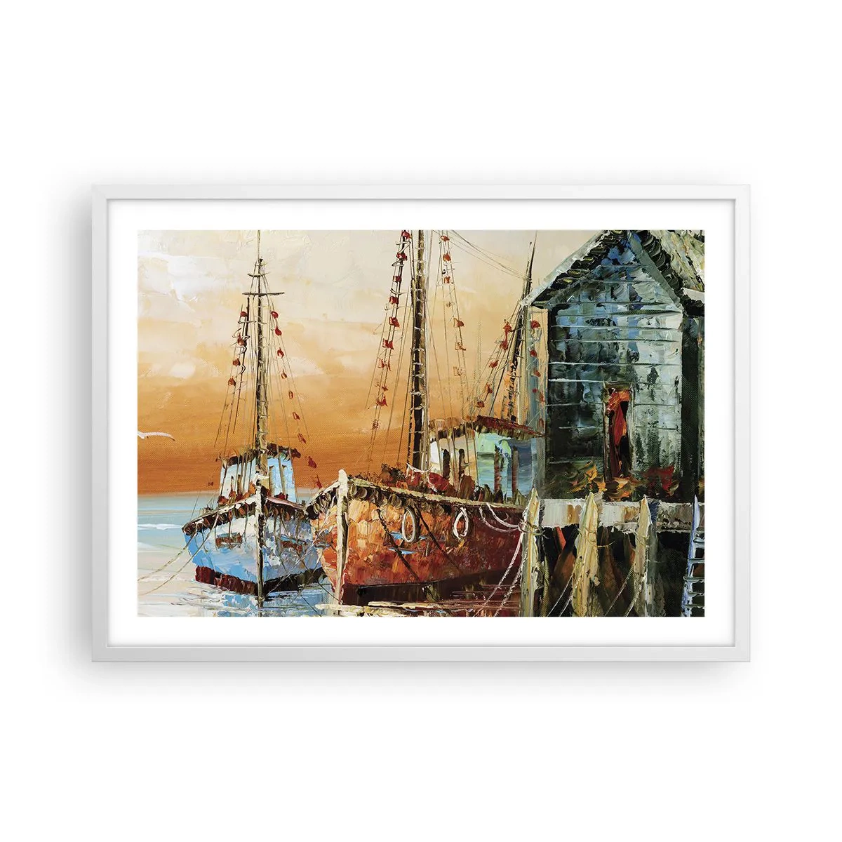 Póster en marco blanco - Regreso pacífico - 70x50 cm