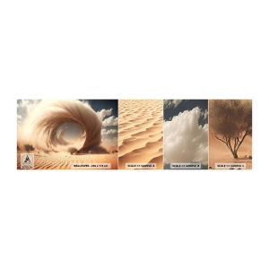 Muestra de fotomural autoadhesivo Deluxe Sticker - Portal abierto - Arena, Desierto, una tormenta de arena - 100x30 cm