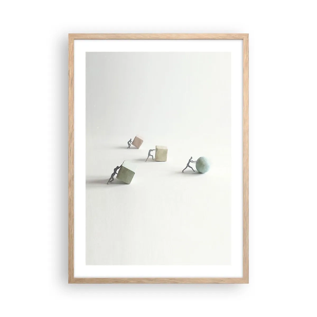 Póster en marco roble claro - El avance de la geometría - 50x70 cm