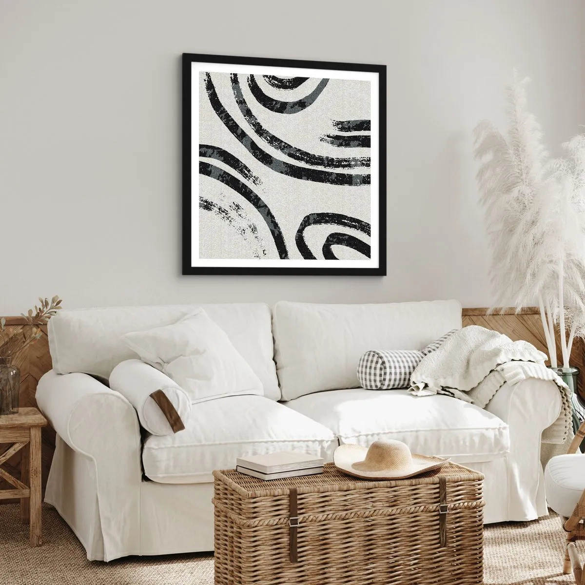 Póster en marco negro - A medias - 50x50 cm