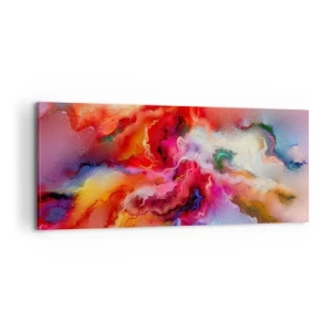 Cuadro sobre lienzo - Impresión de Imagen - Abstracción colorida con una composición dinámica. - 120x50cm - Cómo atrapar los sueños: el humo - Decoración de pared moderna para salón y dormitorio ARTTOR