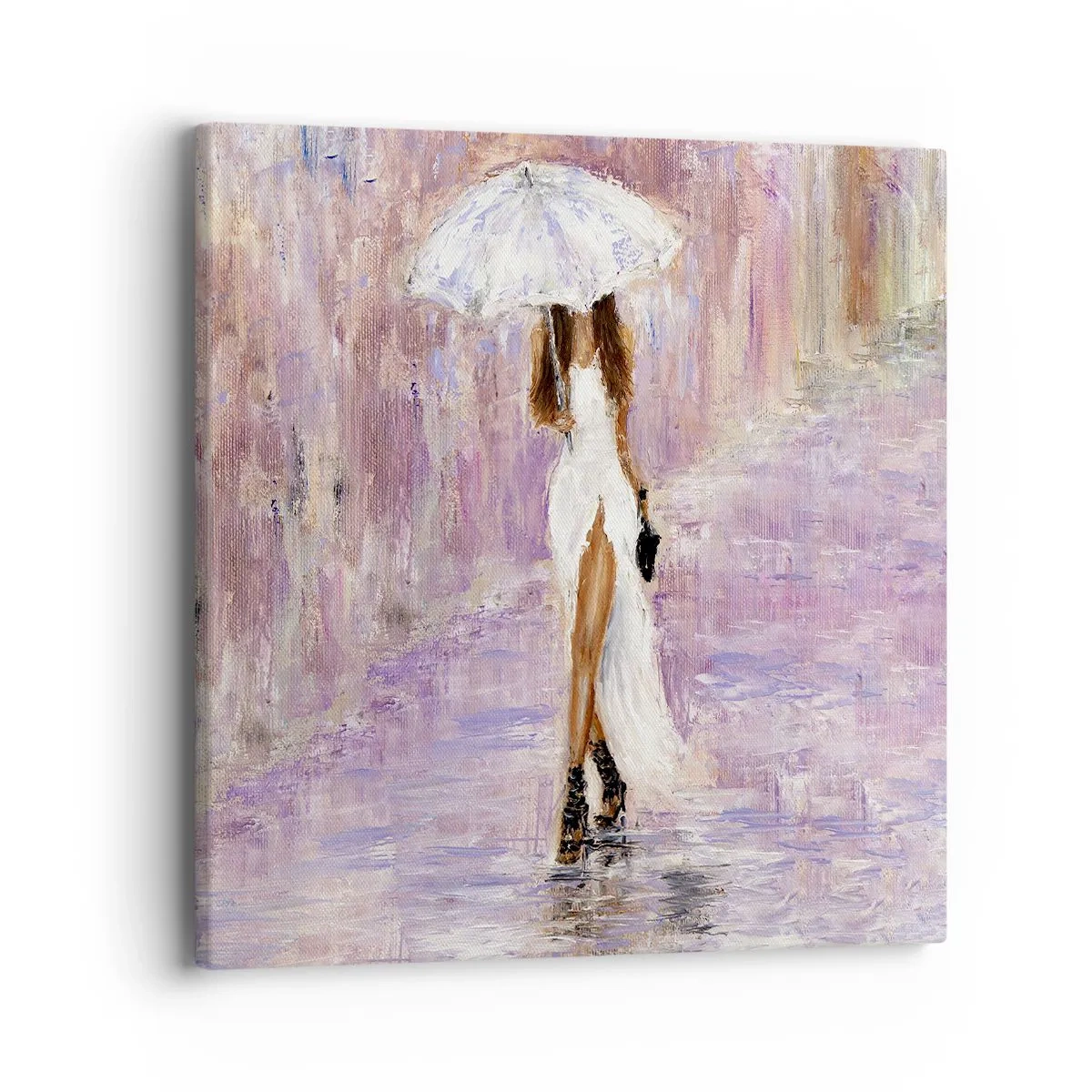Cuadro sobre lienzo - Impresión de Imagen - En la lluvia de lilas - 40x40 cm