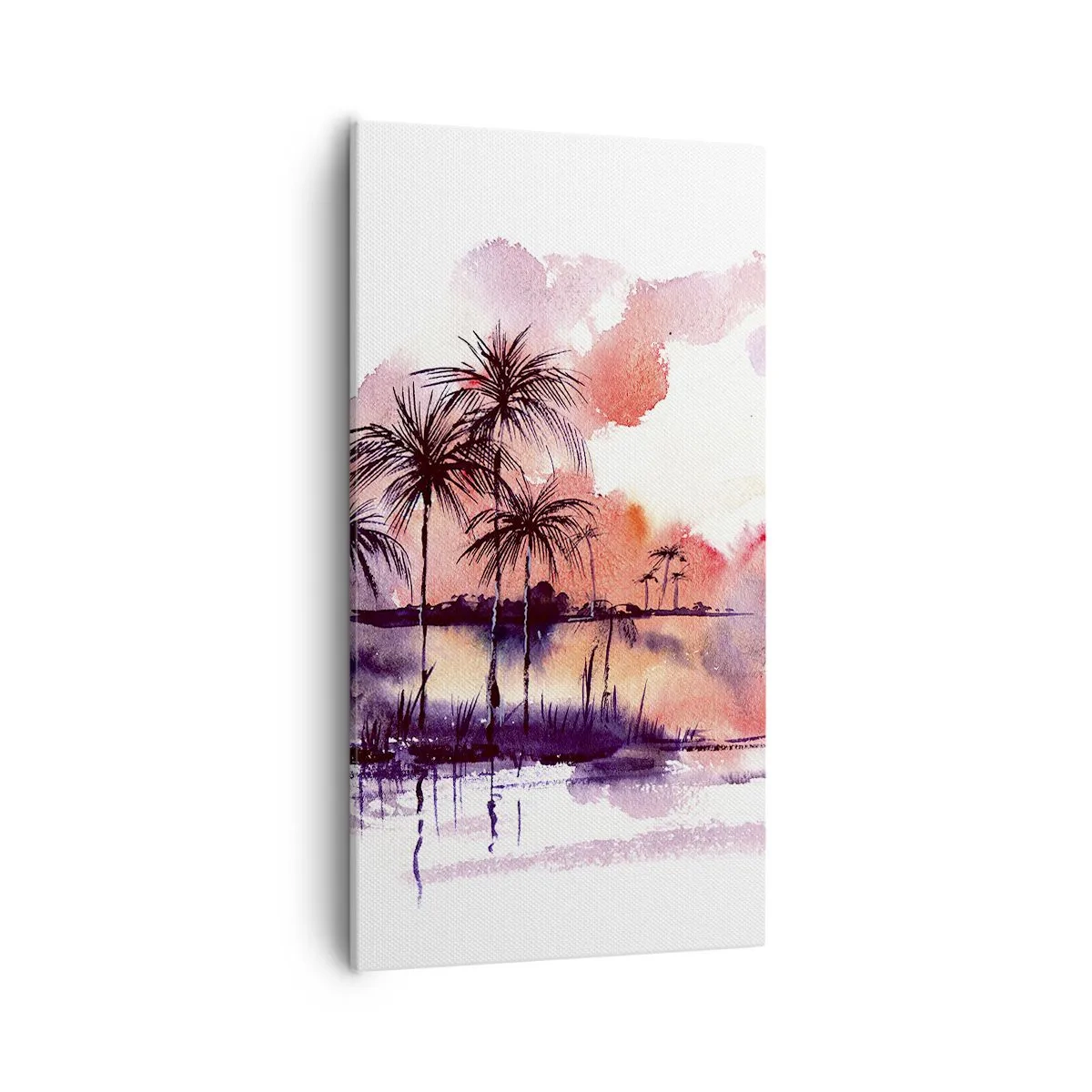 Cuadro sobre lienzo - Impresión de Imagen - La calma de los trópicos en rojo - 55x100 cm