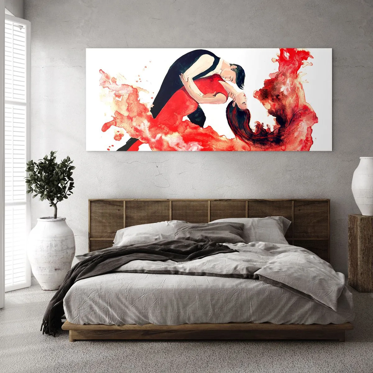 Cuadro sobre vidrio - Impresiones sobre Vidrio - El tango: una ola sensual - 100x40 cm