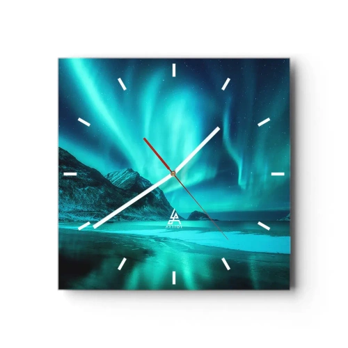 Reloj de pared - Reloj de vidrio - Maravillas del norte - 40x40 cm