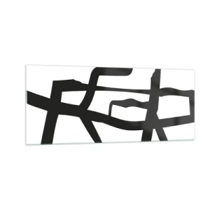 Cuadro sobre vidrio - Impresiones sobre Vidrio - Construcción en blanco y negro - 100x40 cm