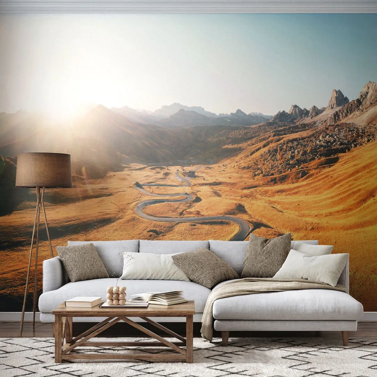 Fotomural Autadhesivo Deluxe Sticker - En un valle dorado - Paisaje, Montañas, Italia - 250x175 cm