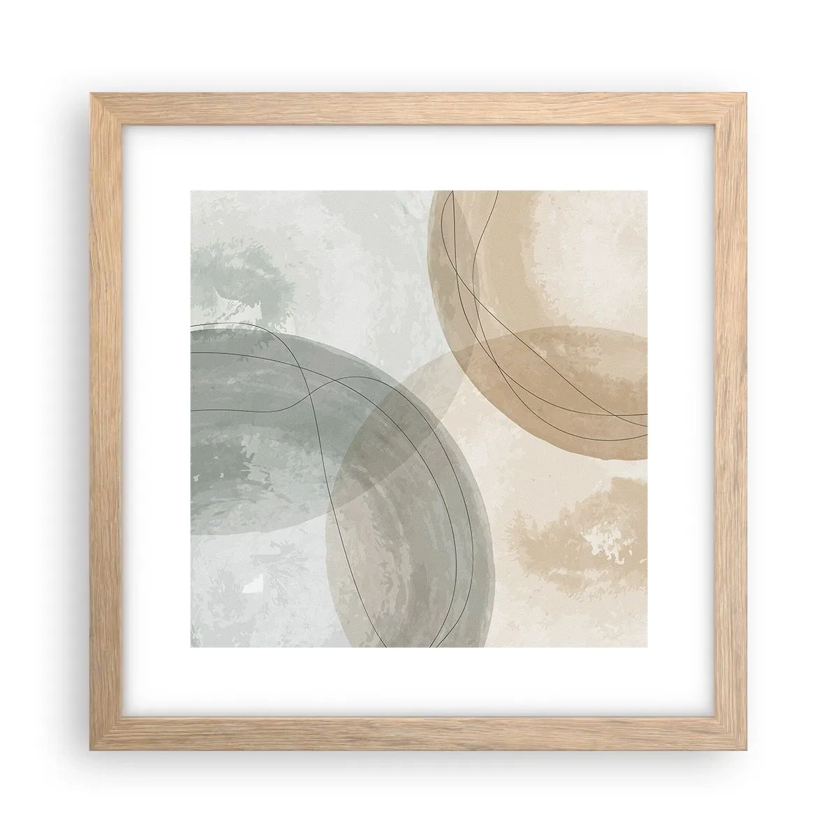 Póster en marco roble claro - Mundos que se entrecruzan - 30x30 cm