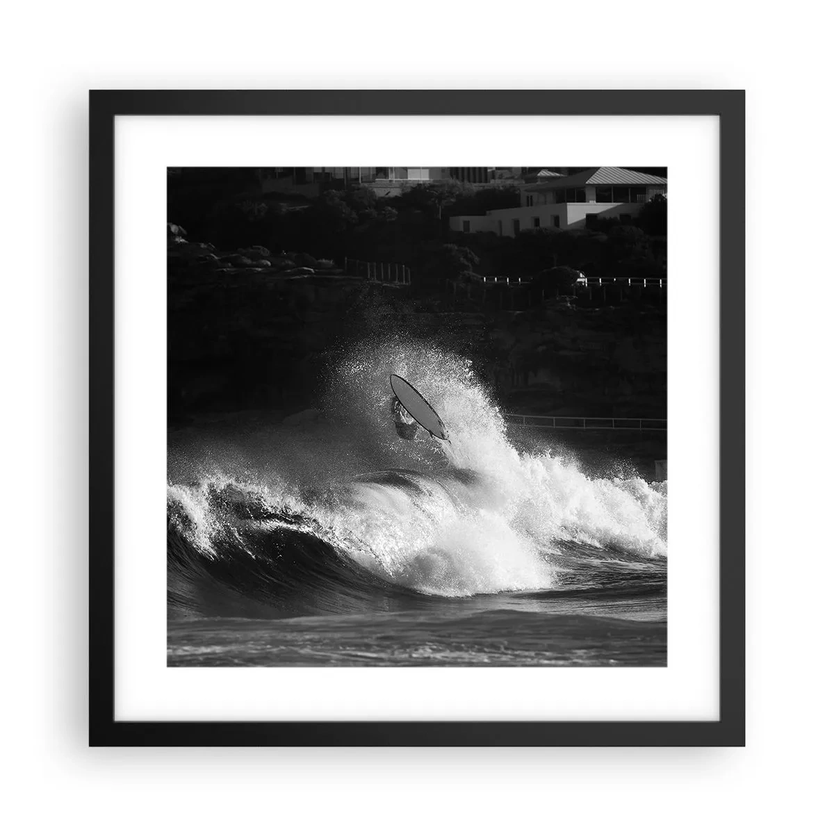 Póster en marco negro - Desafío aceptado - 40x40 cm