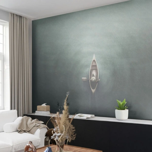 Fotomural personalizado Premium Sand - A través de un lago iluminado por la luna - Calma, Lago, Kayac