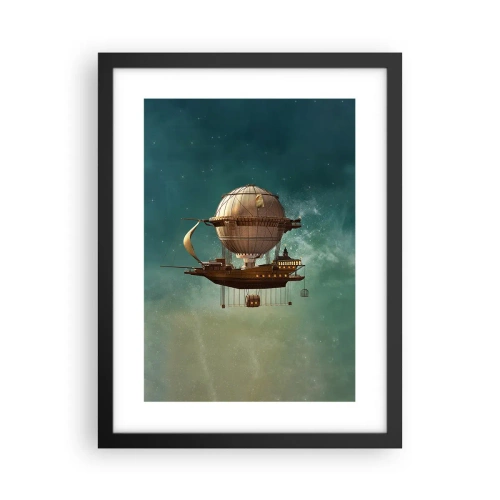 Póster en marco negro - Julio Verne saluda - 30x40 cm