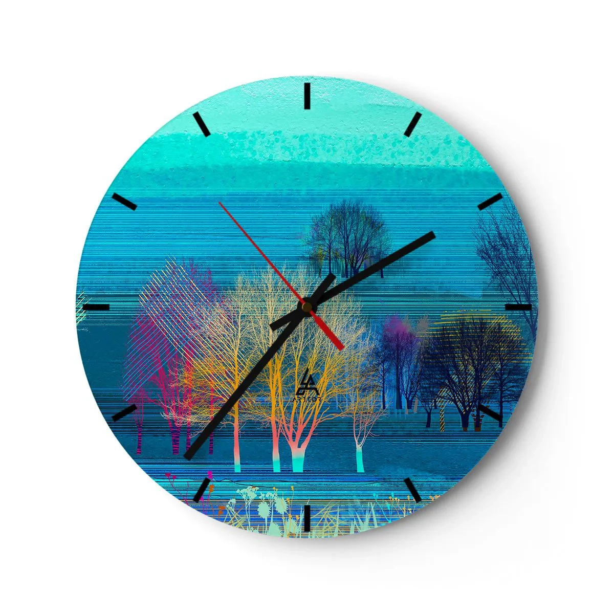 Reloj de pared - Reloj de vidrio - Un paisaje armónico - 40x40 cm