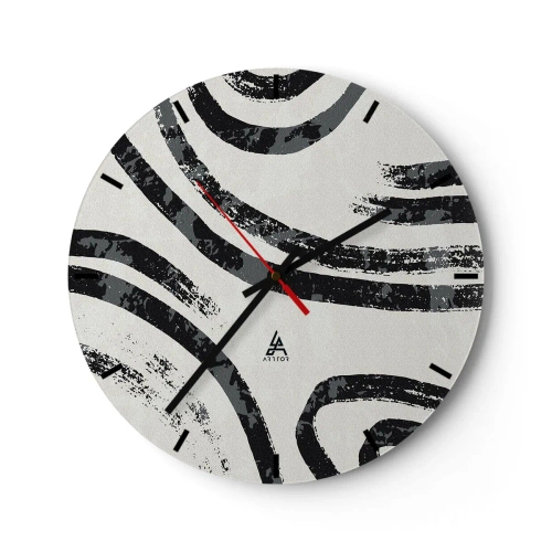 Reloj de pared - Reloj de vidrio - A medias - 40x40 cm