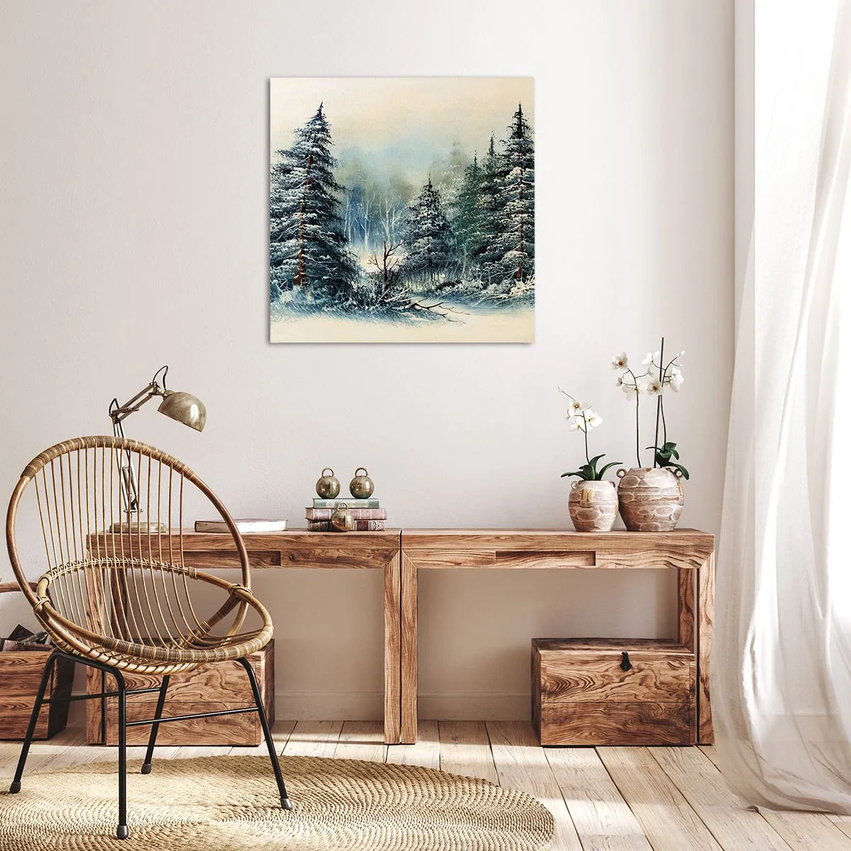 Cuadro sobre lienzo - Impresión de Imagen - Preparados para la Navidad - 40x40 cm