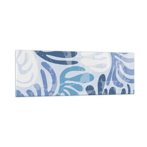 Cuadro sobre vidrio - Impresiones sobre Vidrio - Helechos azules - 90x30 cm