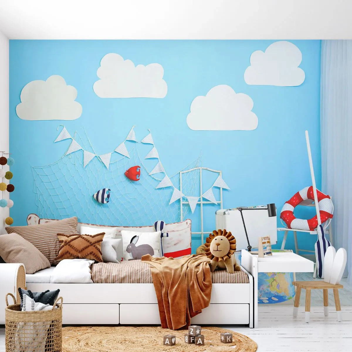 Fotomural Standard Eco - El ansia de aventura de un niño - Para niños, Náutico, Barco de pesca - 200x140 cm