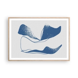 Póster en marco roble claro - Abstracción con alas - 100x70 cm