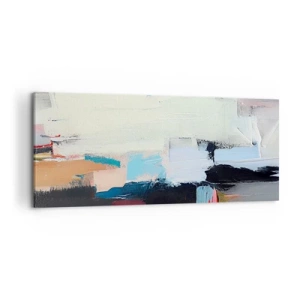 Cuadro sobre lienzo - Impresión de Imagen - Abstracción colorida con pinceladas dinámicas. - 120x50cm - ¿Existe un método único? - Decoración de pared moderna para salón y dormitorio ARTTOR