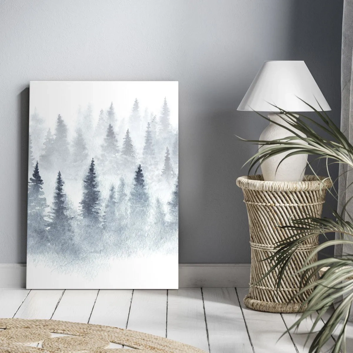 Cuadro sobre lienzo - Impresión de Imagen - Envuelto en la niebla - 65x120 cm