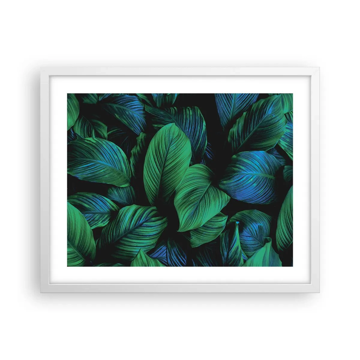 Póster en marco blanco - En la multitud verde - 50x40 cm