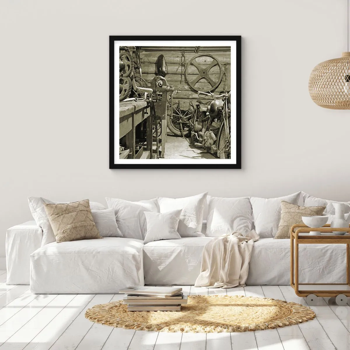 Póster en marco negro - En el trastero del abuelo - 40x40 cm