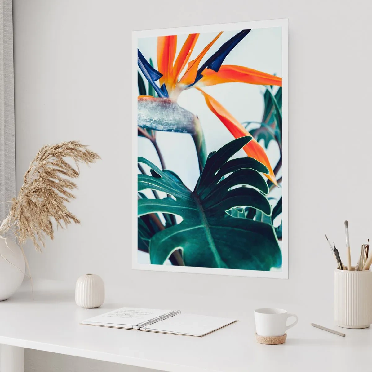 Póster - La jaula del pájaro colorido - 40x50 cm