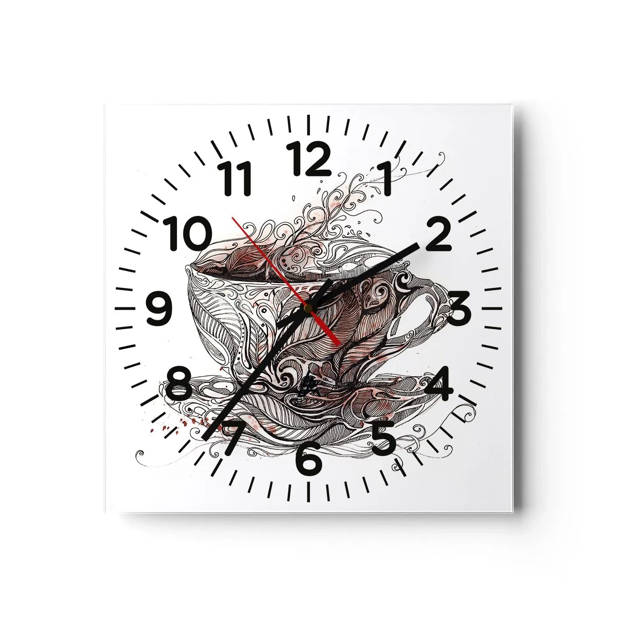 Reloj de pared - Reloj de vidrio - Té para todo - 40x40 cm