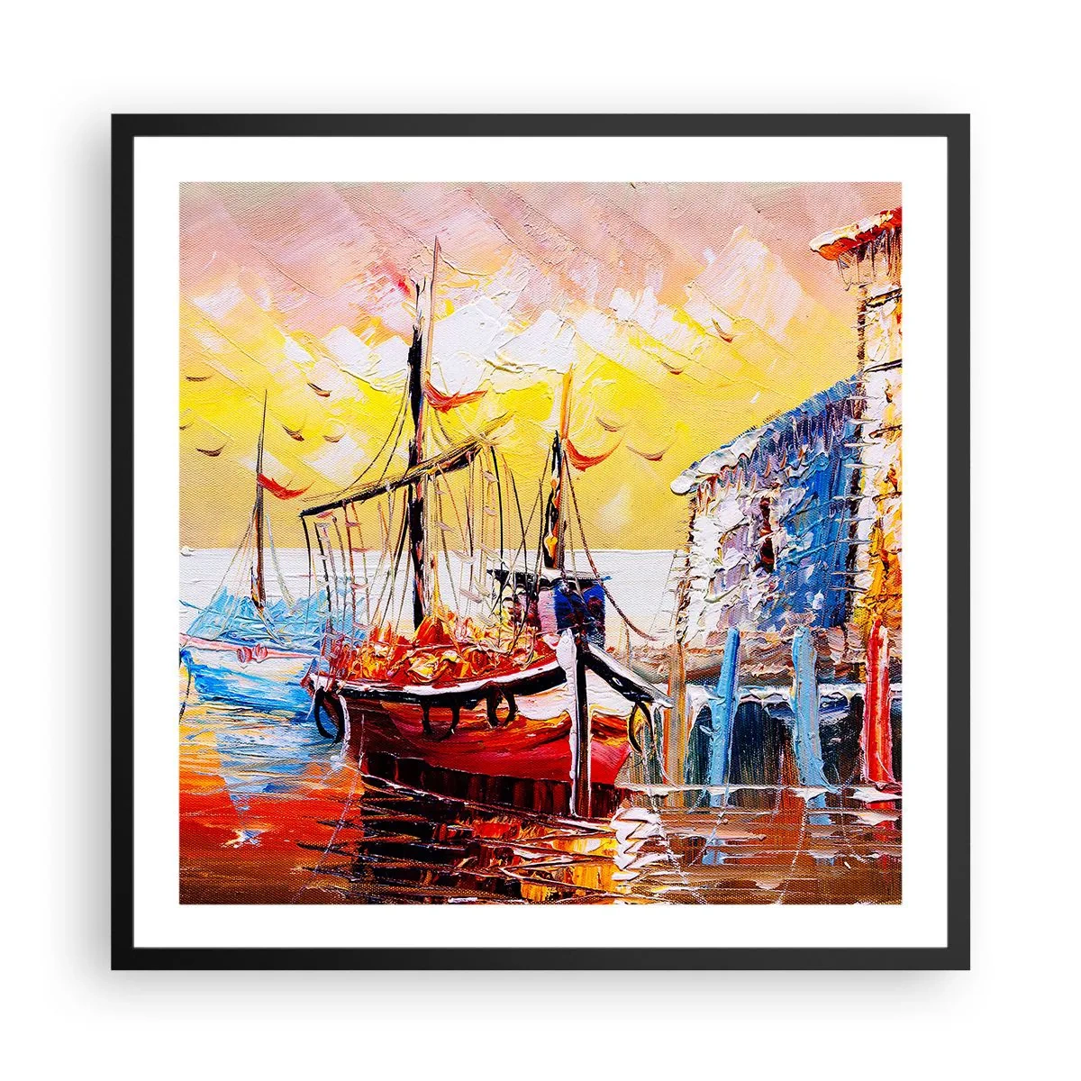 Póster en marco negro - Feliz regreso - 60x60 cm