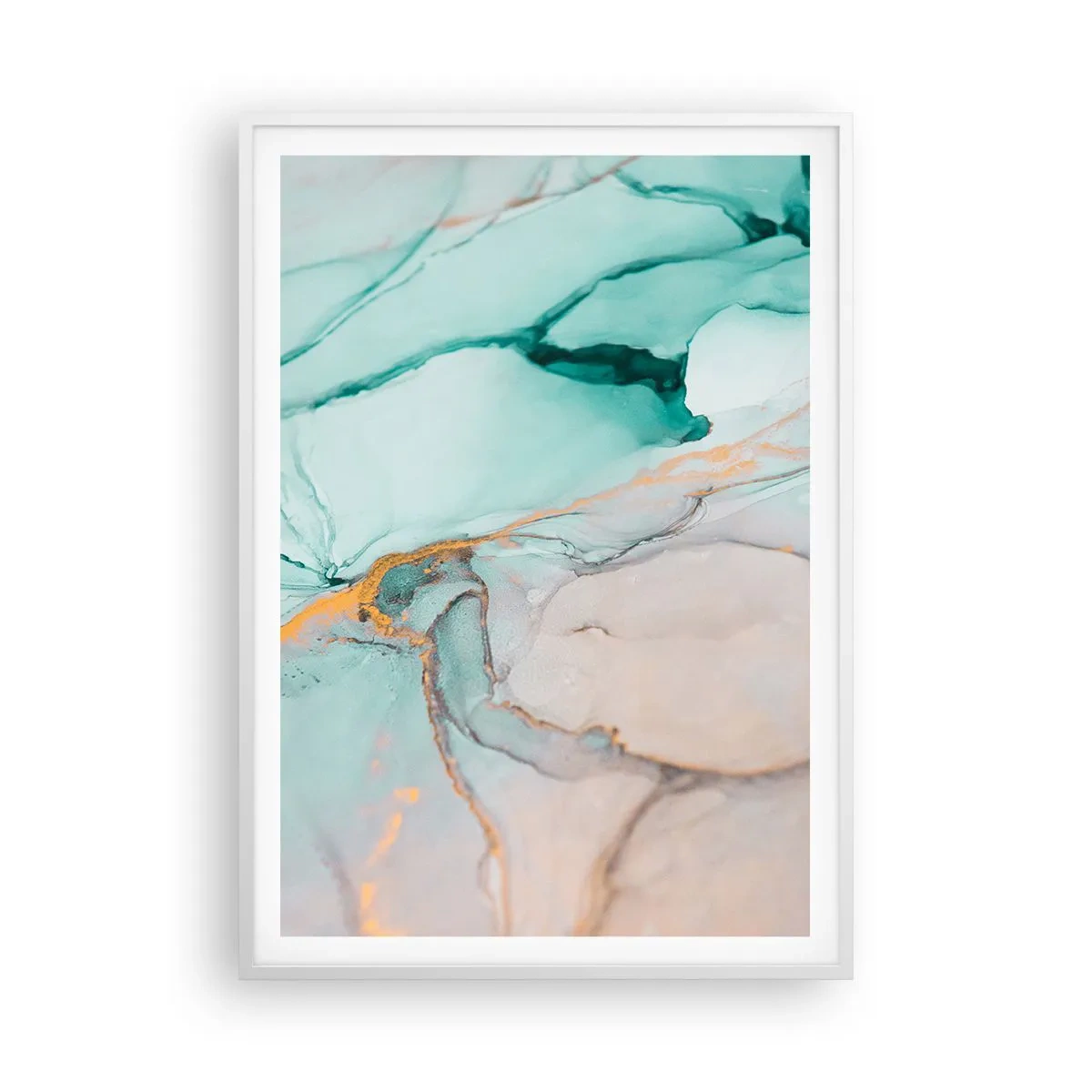 Póster en marco blanco - Danza de formas y colores - 70x100 cm