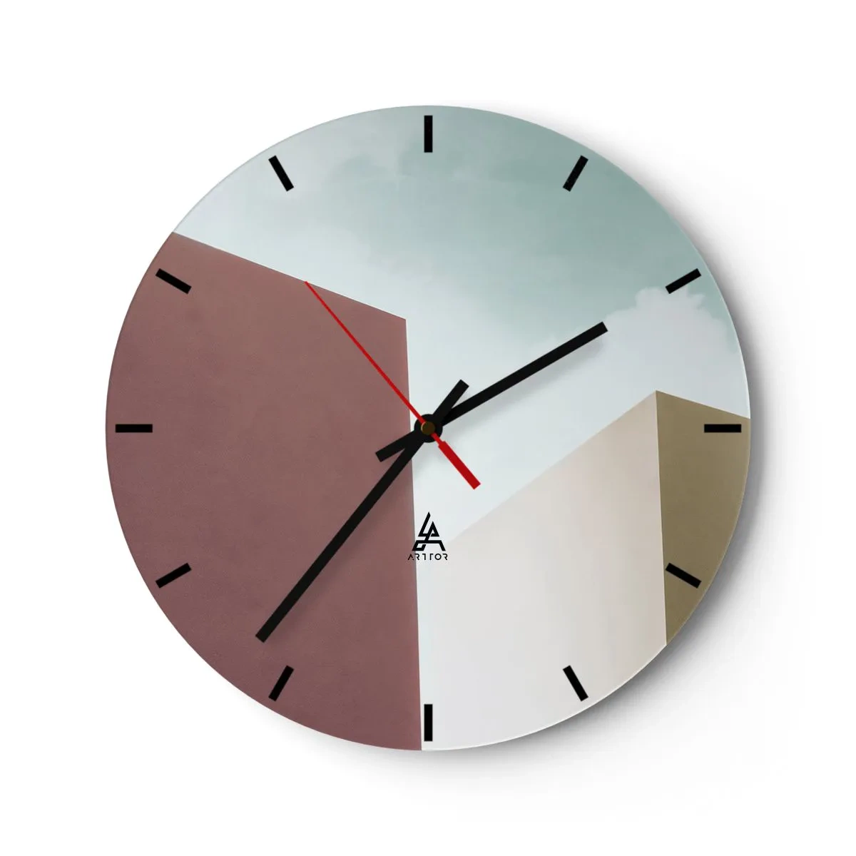 Reloj de pared - Reloj de vidrio - Geometría de un verano soleado - 40x40 cm