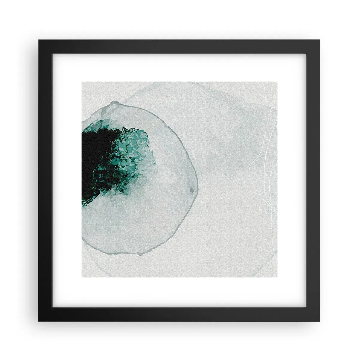 Póster en marco negro - En una gota de agua - 30x30 cm