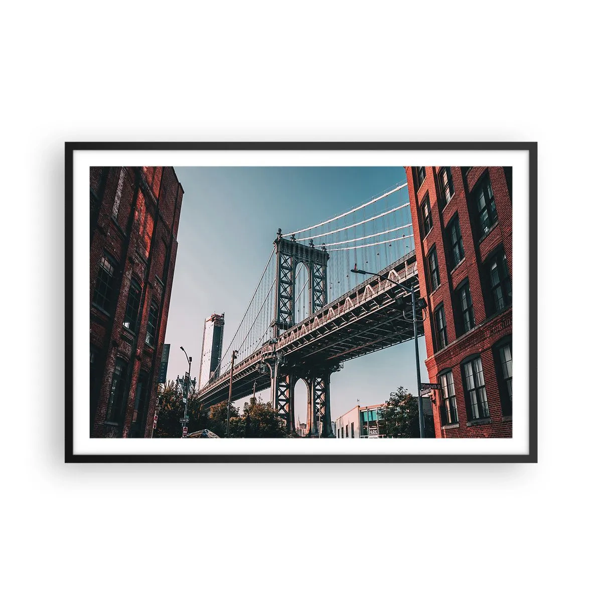 Póster en marco negro - Sobre el fluir de la ciudad - 91x61 cm