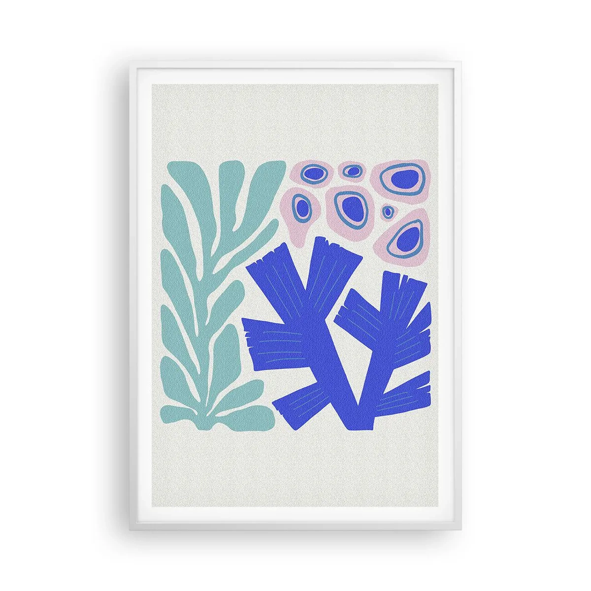 Póster en marco blanco - Jardín submarino - 70x100 cm