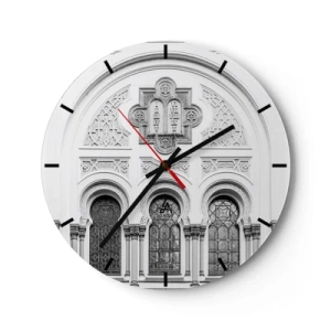 Reloj de pared - Reloj de vidrio - En la frontera de las culturas - 40x40 cm