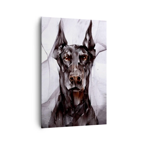 Cuadro sobre lienzo - Impresión de Imagen - Retrato abstracto de un perro en un enfoque artístico - 80x120cm - Nacido noble - Decoración de pared moderna para salón y dormitorio ARTTOR