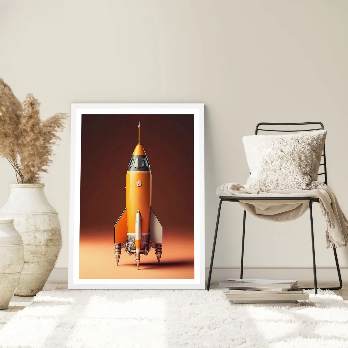 Póster en marco blanco - Comienza con un sueño - 70x100 cm