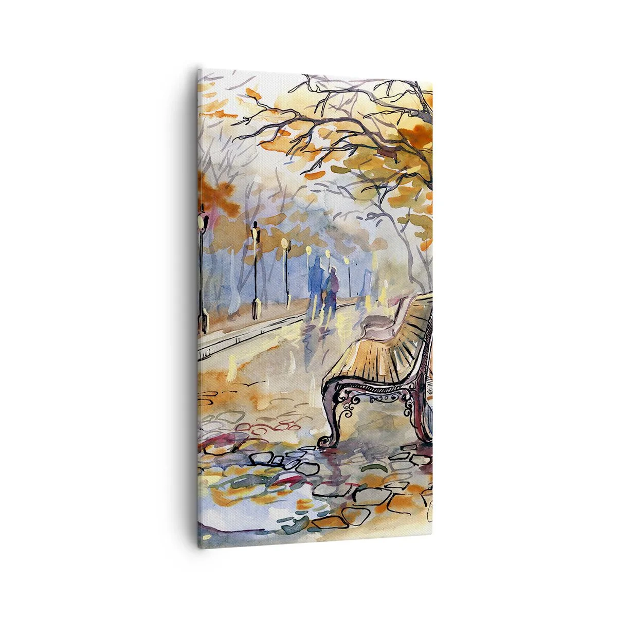 Cuadro sobre lienzo - Impresión de Imagen - Caminemos juntos hacia el otoño - 55x100 cm