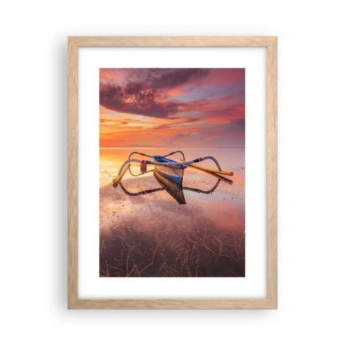 Póster en marco roble claro - Calma de una tarde tropical - 30x40 cm