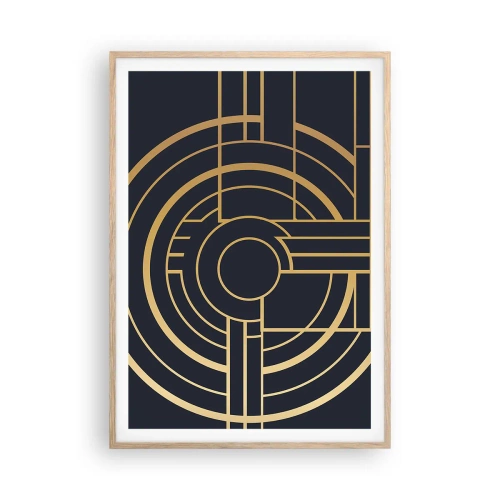 Póster en marco roble claro - Giro de los elementos - 70x100 cm