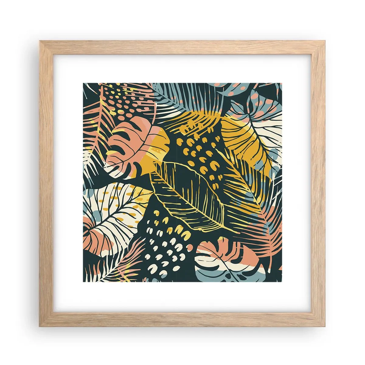 Póster en marco roble claro - Una frondosa fantasía - 30x30 cm