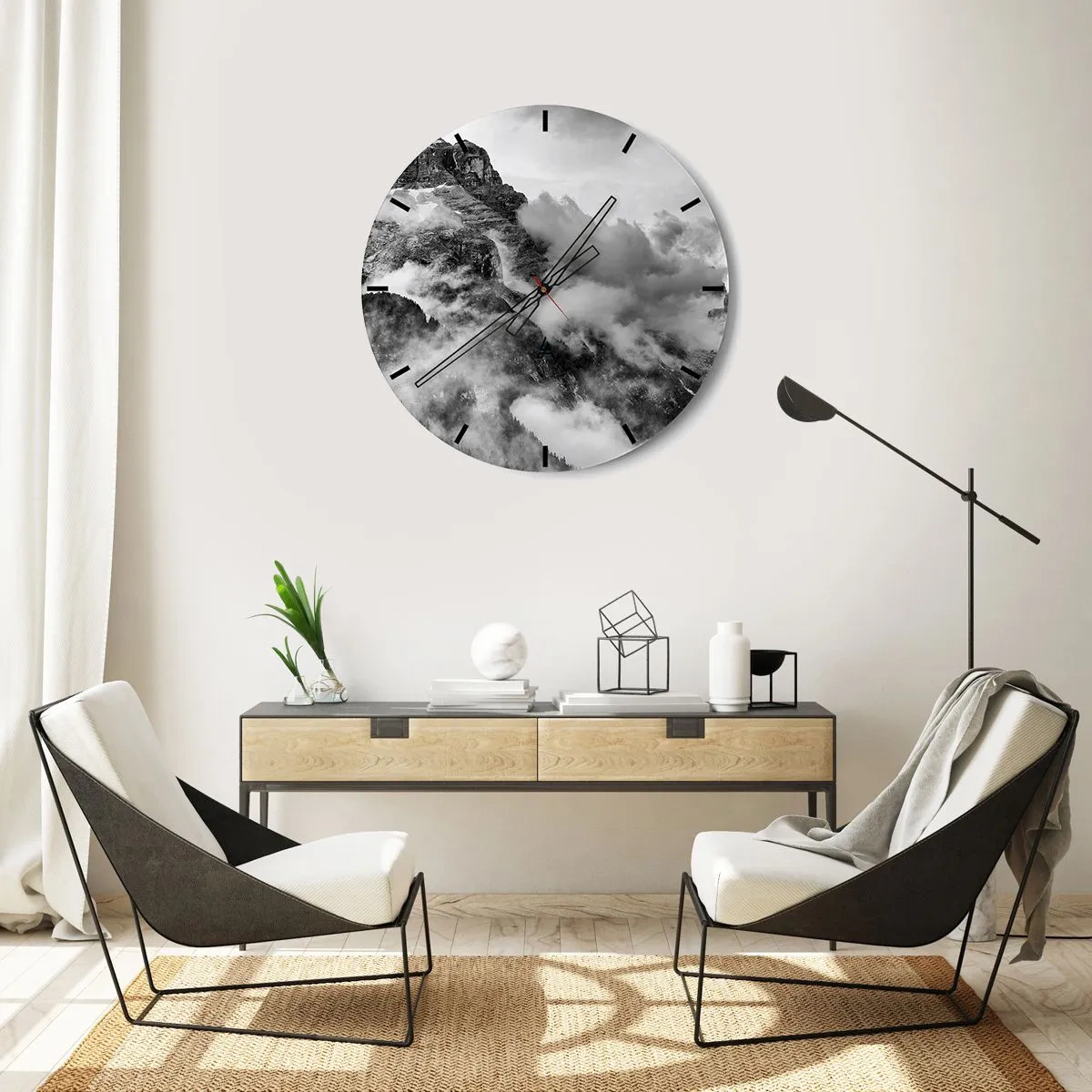 Reloj de pared - Reloj de vidrio - Hermoso y cruel - 30x30 cm