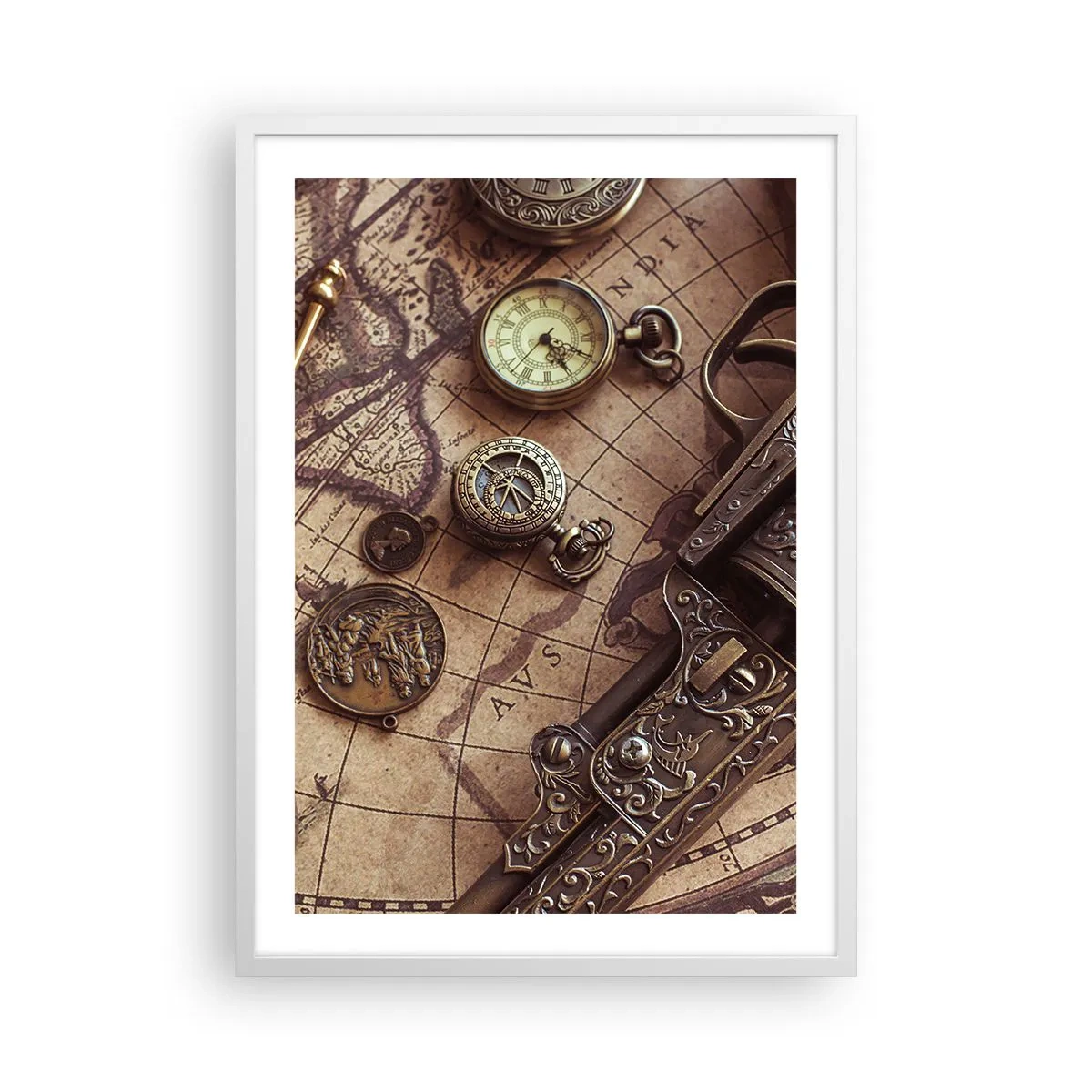 Póster en marco blanco - La aventura llama - 50x70 cm