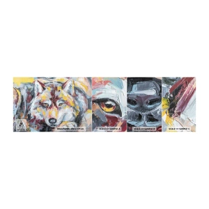 Muestra de fotomural autoadhesivo Deluxe Sticker - Pinceladas de lobo - Abstracción, Lobo, Cuadro - 100x30 cm