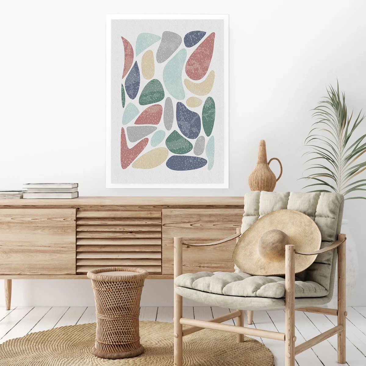 Póster - Mosaico de colores empolvados - 70x100 cm