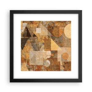 Póster en marco negro - Estudio cubista en bronce - 30x30 cm