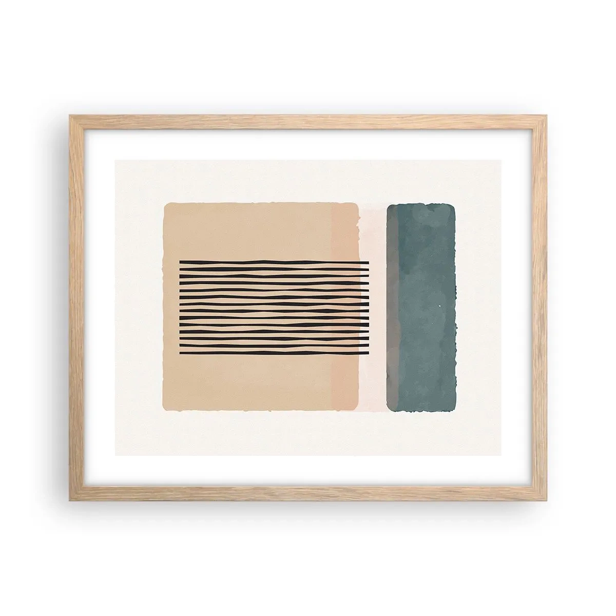 Póster en marco roble claro - Todo en orden - 50x40 cm